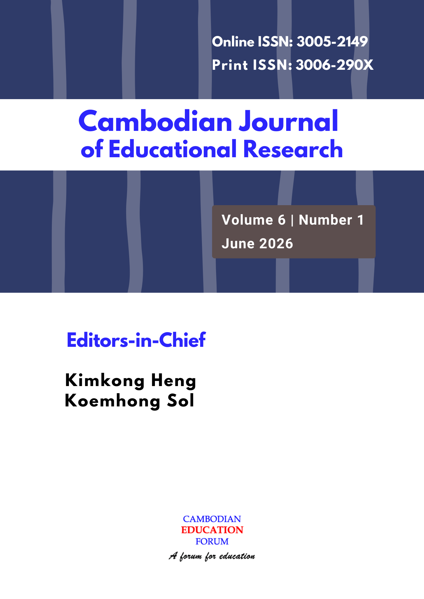 					View Vol. 6 No. 1 (2026): Cambodian Journal of Educational Research
				